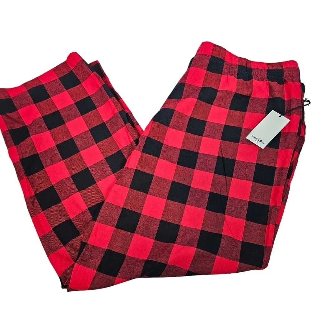 NWT Goodfellow Red & Black Buffalo Plaid Flannel Pajama Pants Size XXL Men's L13